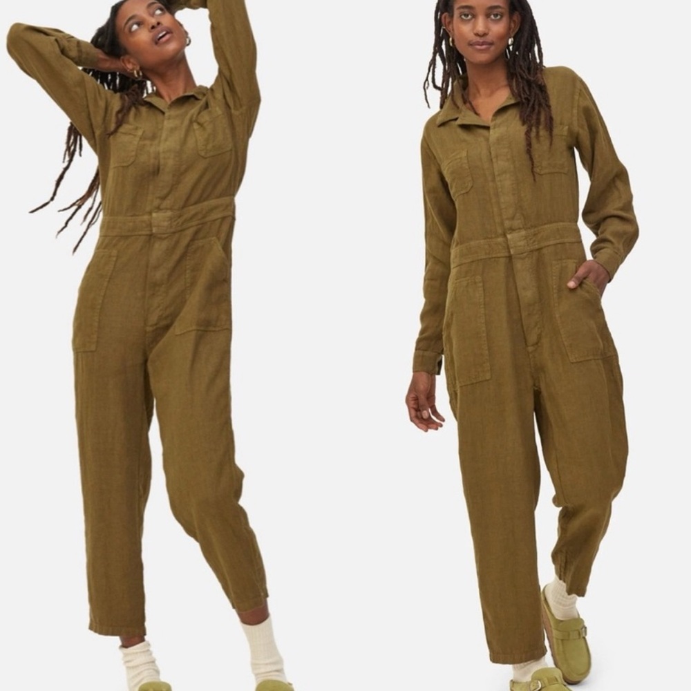 MATE the Label Green Utility Jumpsuit with Adjustable Waist